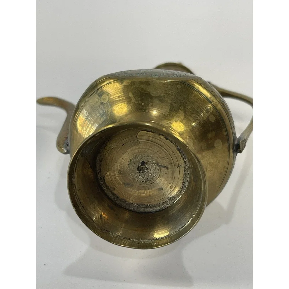 Vintage Brass Atfaba Handcrafted Etched Designs Middle Eastern Indian Pitcher